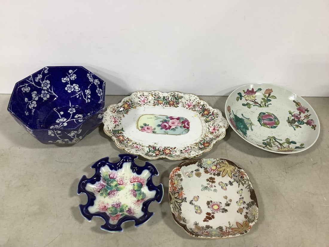 Ashworth Bros Bowl (8in Across) and Decorative Ceramic Plates (1 of 1)