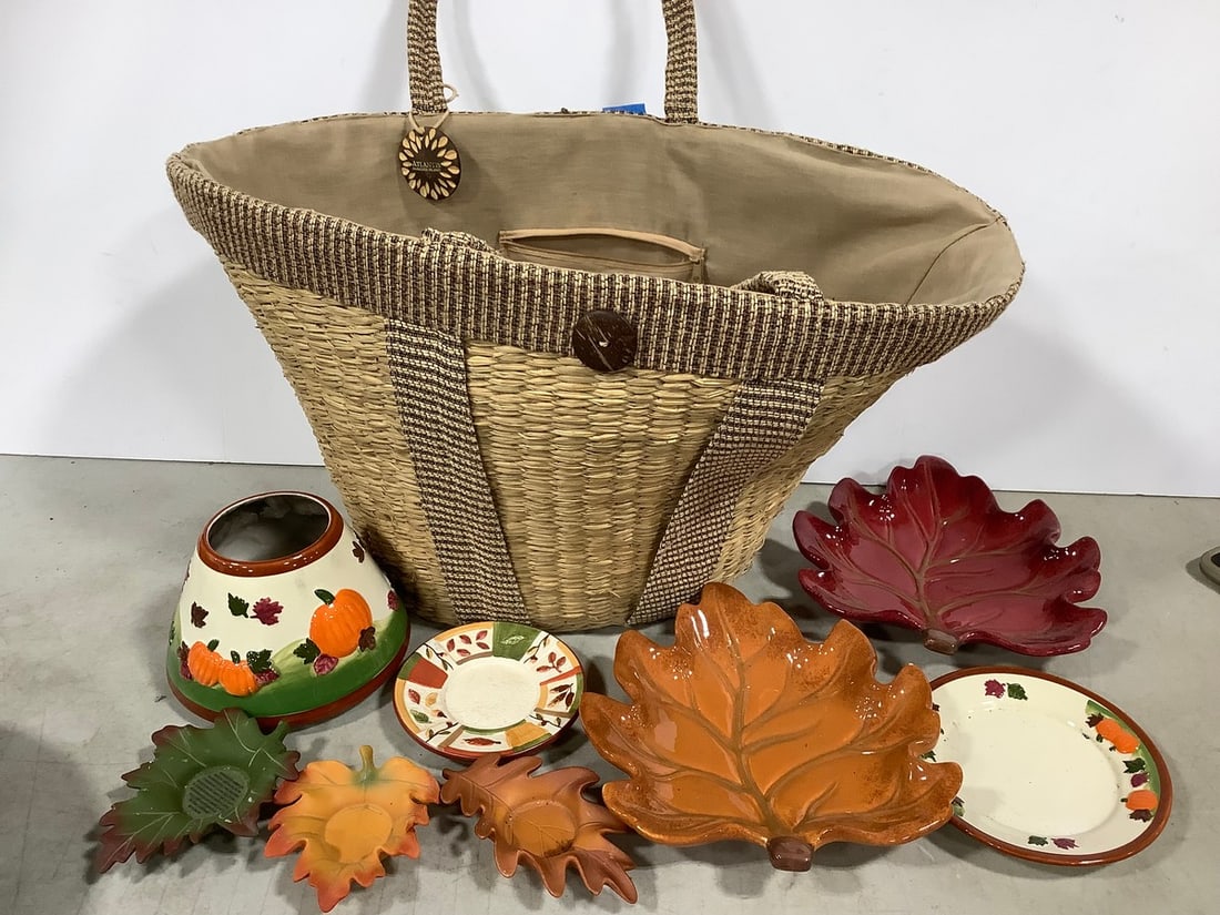 Fall theme plates, candleholder lampshade(5in.tall), and more (1 of 1)