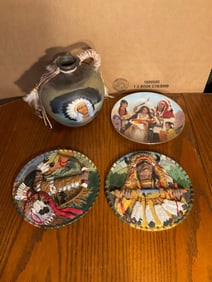 Indian wall hangings and pottery