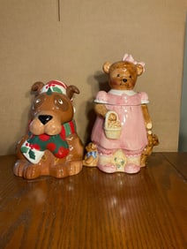 Lot of 2 cookie jars 13in tall