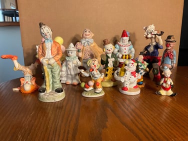 Large Lot of ceramic clowns