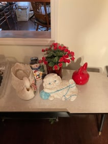 Ceramic swan, cookie jar and more