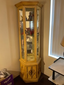 MCM Corner curio cabinet no contents 72x10x12
