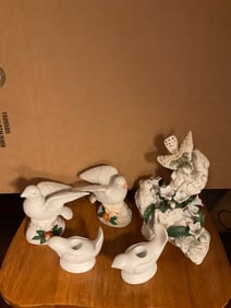 Ceramic bird statues