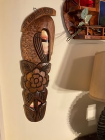 MCM wooden wall hanging 25in tall