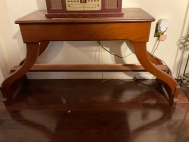 MCM wooden pine side table 48x15