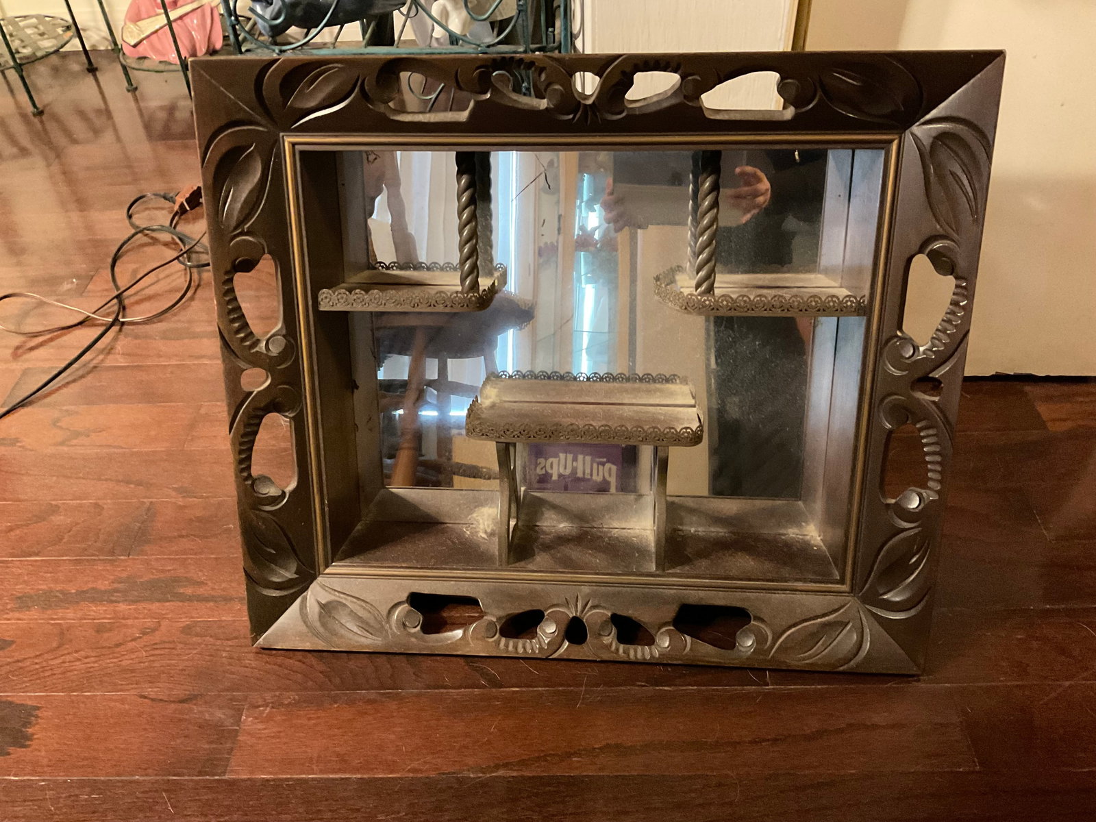 1950's hand carved shadow box shelf (1 of 1)