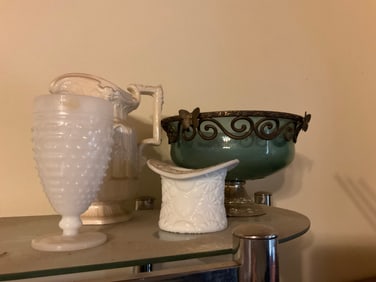Milk glass 1940's fruit bowl and more
