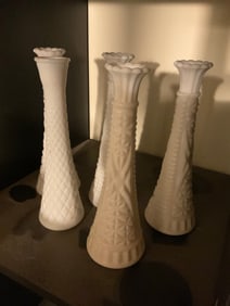 milk glass vases