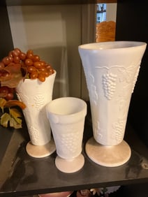 Milk glass vases