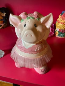 Piggy cookie jar 12in tall