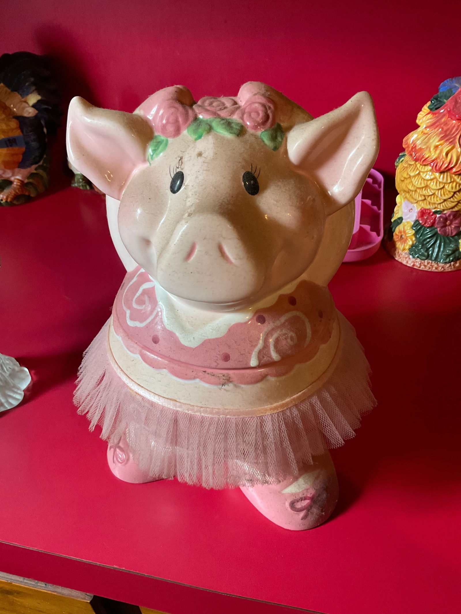 Piggy cookie jar 12in tall: Piggy cookie jar 12in tall