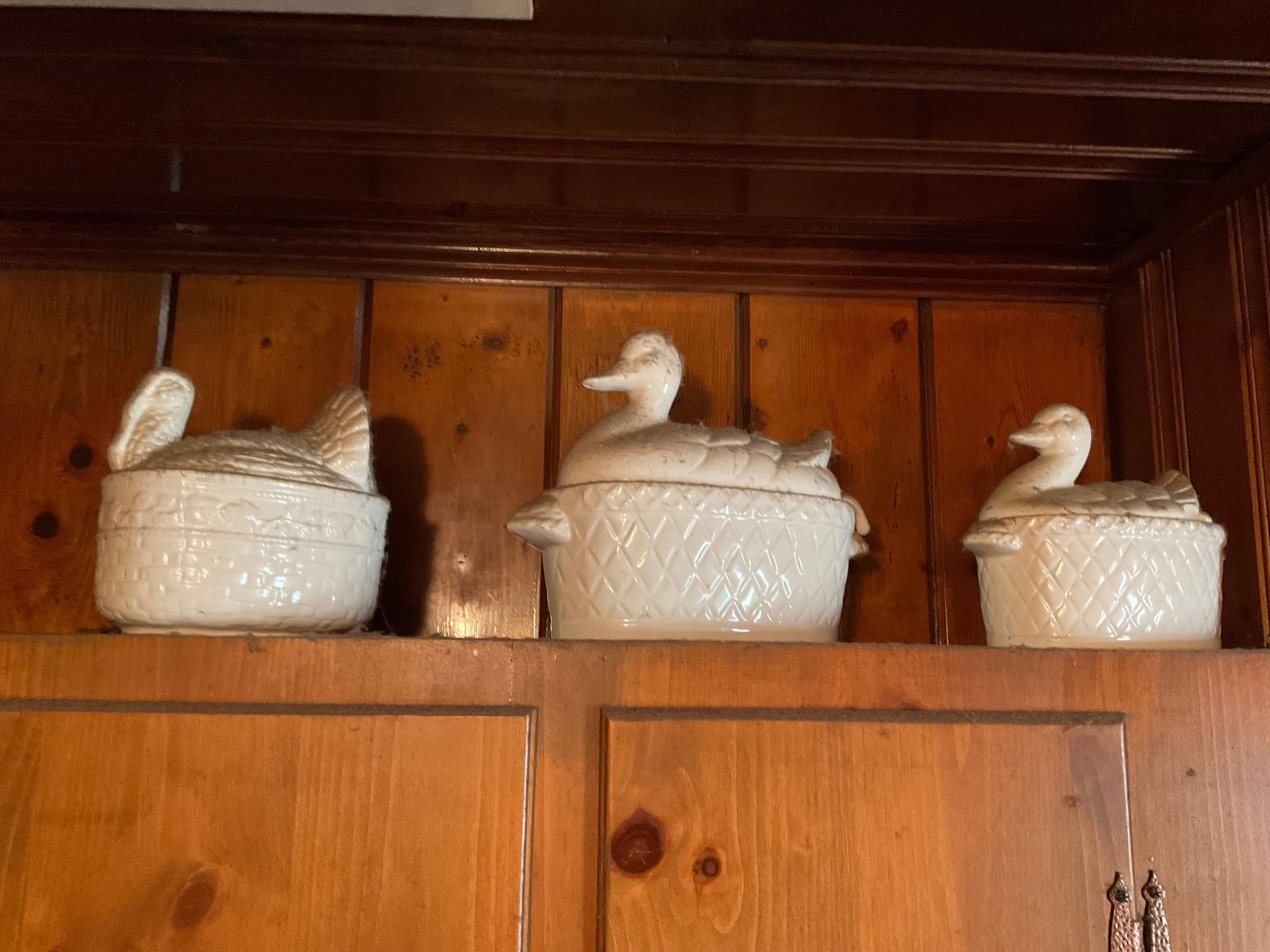 Lot of 3 ceramic duck covered dishes (1 of 1)