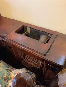Vintage wooden singer sewing machine