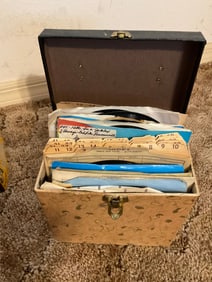 box full of 45's rock records