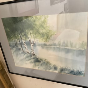 wall framed artwork signed sahsatcy 21x17