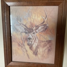 the slient buck signed print maroon 24x21