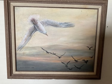 framed artwork on canvas signed O'leary