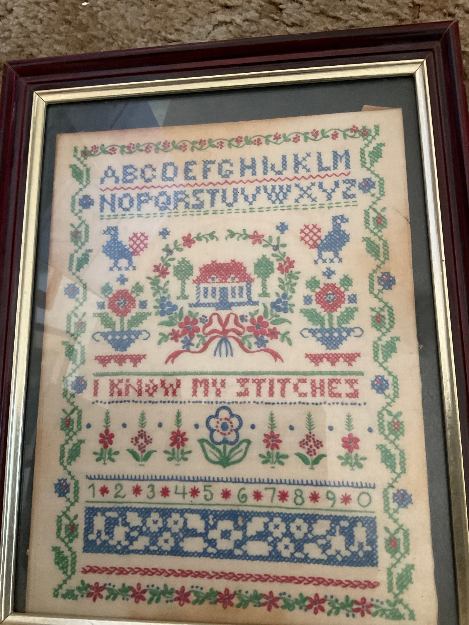 early sampler framed 14x12 (1 of 1)