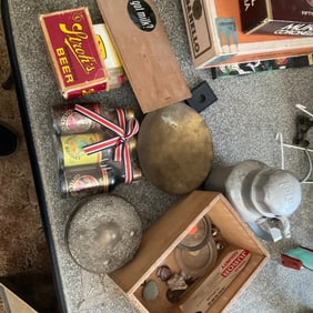 stroh beer playing cards, dresser jars and more