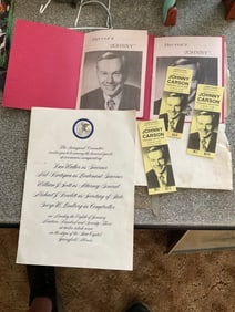 johnny carson tickets with early illiois govnor iagiruial paperwork