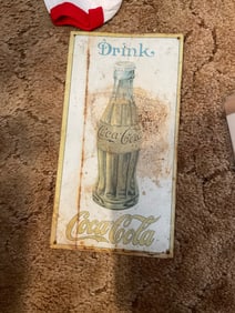 tin coca-cola sign 16x8