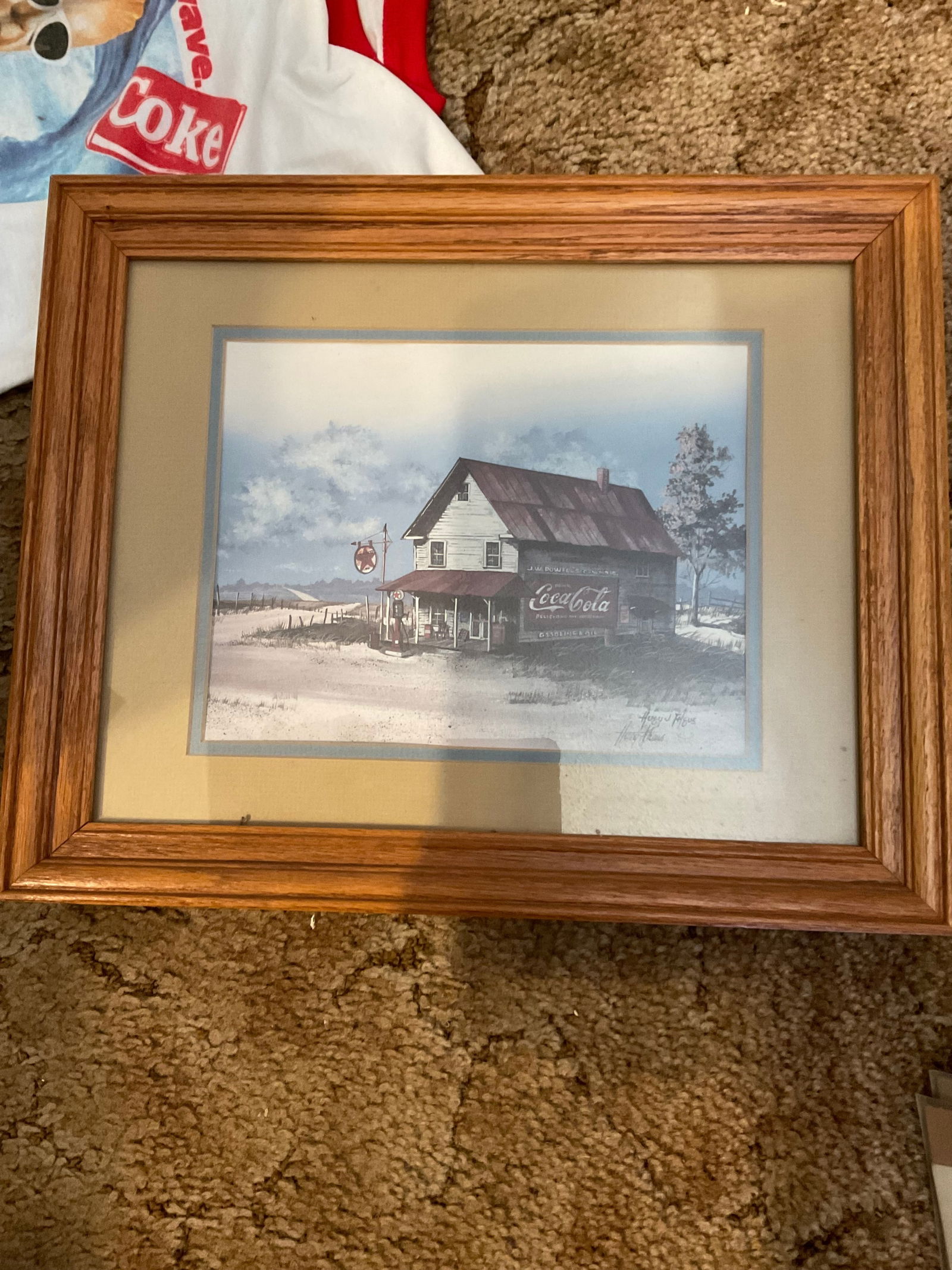 framed and signed teaxco coca-cola print 16x13: framed and signed teaxco coca-cola print 16x13