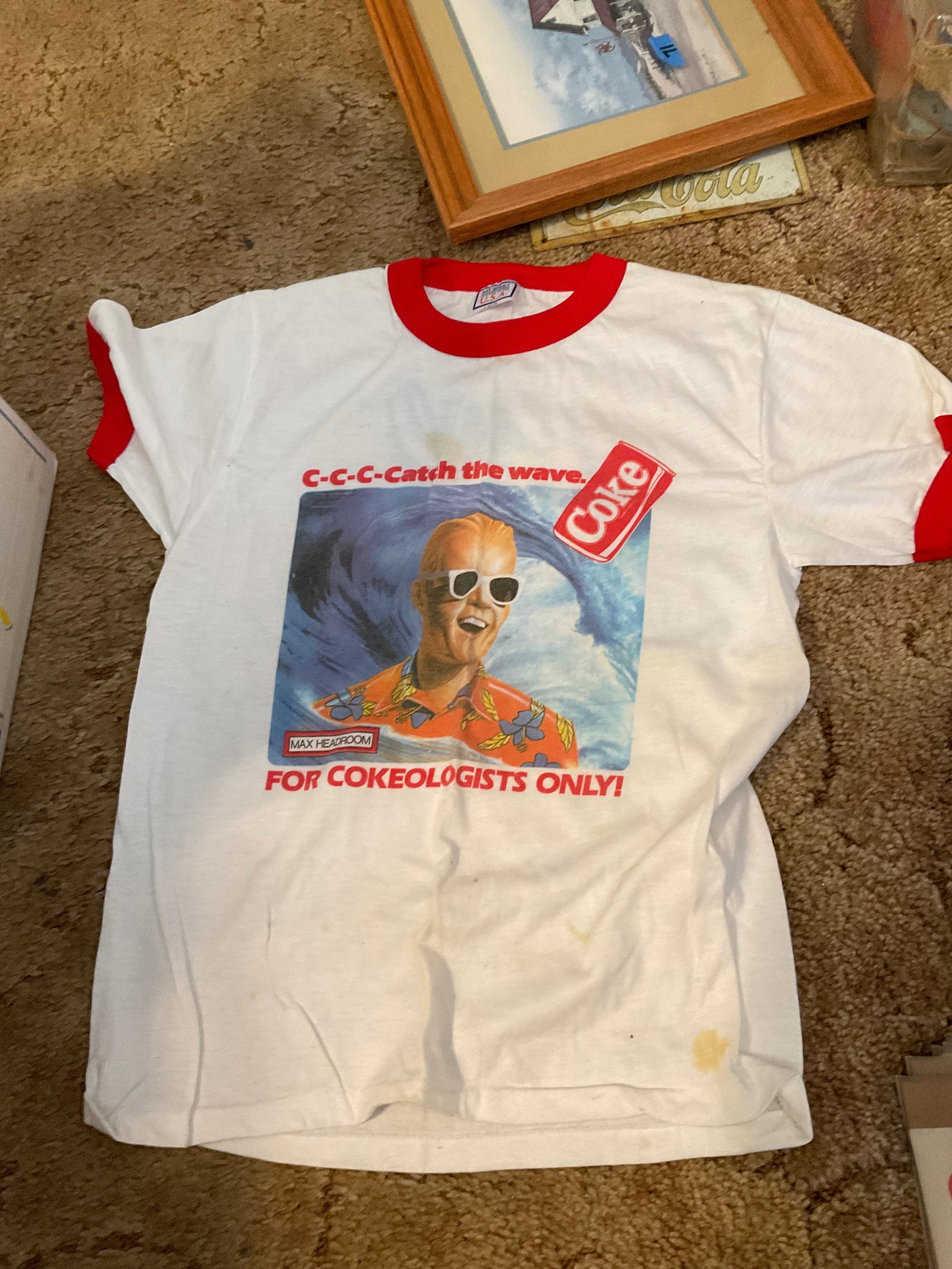 vintage made in usa max headroom t-shirt size large (42-44): vintage made in usa max headroom t-shirt size large (42-44)