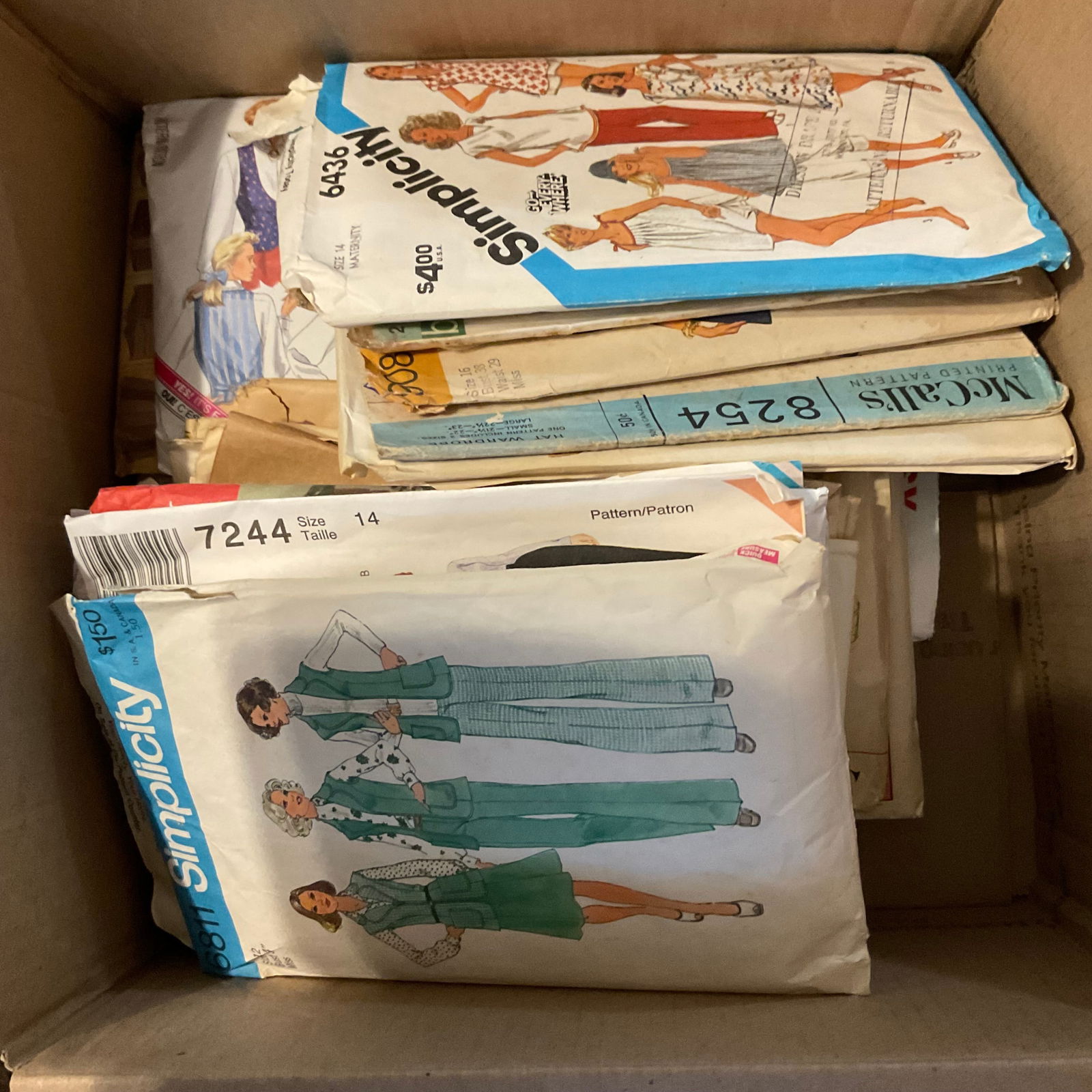 box full of vintage sewing patterns (1 of 1)