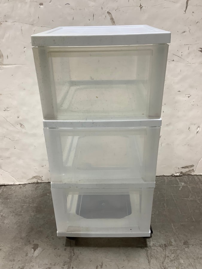 3 Drawer Organizing Bin with Wheels (26inx12inx14in) (1 of 1)