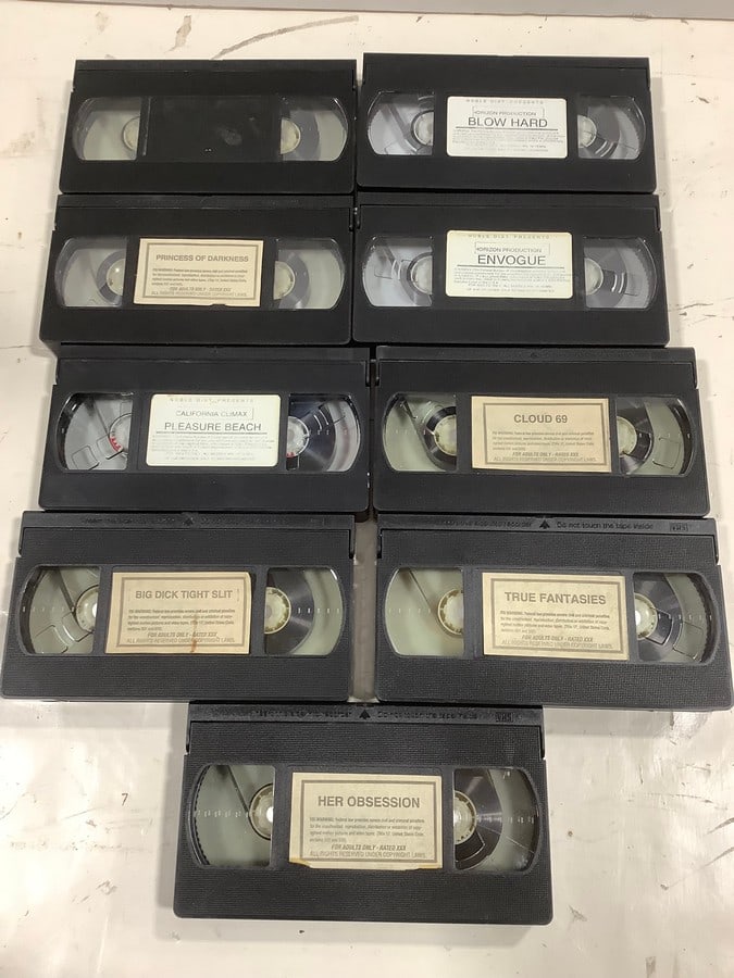 Various VHS Tapes with Adult Movies (Cloud 69, Big Dick Tight Slit, Blow Hard, and more) (1 of 1)