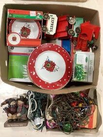 Various Christmas Decorations (Lights, Statues, Train Set, and more)
