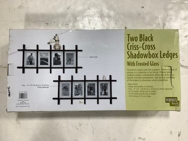 Two Black Criss-Cross Shadowbox Ledges