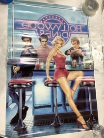 Hollywood Diner with Elvis and Marilyn Monroe Poster Print (23inx35in)