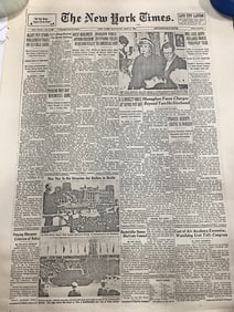NY Times Newspaper Print - 1959 (18inx24in)
