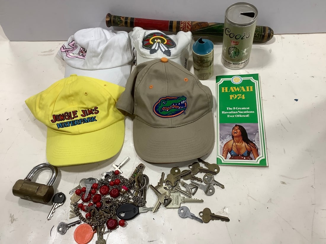 Various Hats, Keys, Coors Cup, and more: Various Hats, Keys, Coors Cup, and more