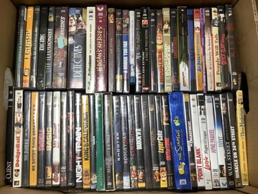 Various DVDs (The Simpsons, Detectives, Hoosiers, and more)