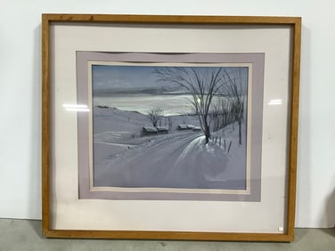Framed artwork signed Dan Pomped(27in.x31in.)
