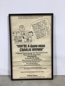 Framed Charlie Brown Brooklyn College theater advertisement(14.5in.x22.5in.)