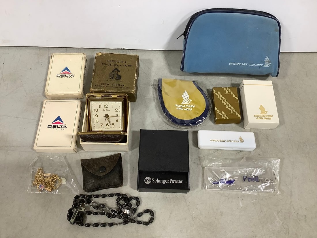 Delta airlines playing cards, Singapore Airlines zipper bag, and more: Delta airlines playing cards, Singapore Airlines zipper bag, and more