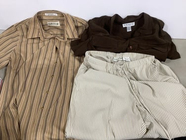 Orvis pants(M),Orvis button up shirt(12), and more