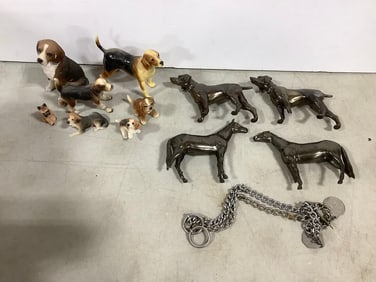 Decorative statues(Sandicast, Goebel, and more-some damaged,tallest 5in.)