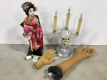 Oriental statue(16.5in.tall) and halloween decor