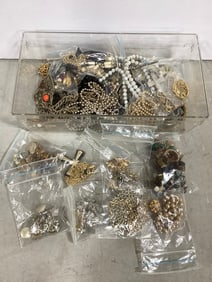Various costume jewelry (necklaces, bracelets, and more)