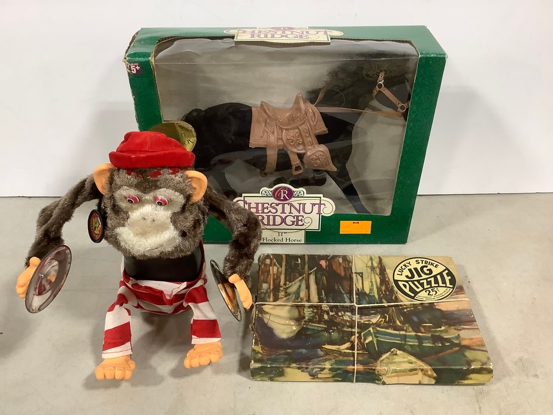 Chestnut Ridge 11in Flocked Horse, Jigsaw Puzzle, Battery Operated Monkey: Chestnut Ridge 11in Flocked Horse, Jigsaw Puzzle, Battery Operated Monkey