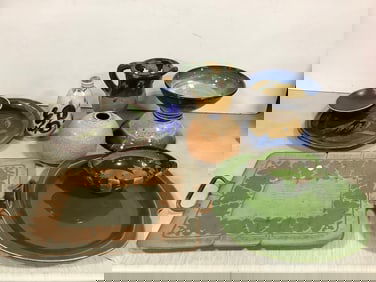 Various Handmade Pottery Bowls, Plate, Pitcher, and more (Tallest - 8.25in)