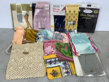 Various Panty Hose, Handkerchiefs, and more