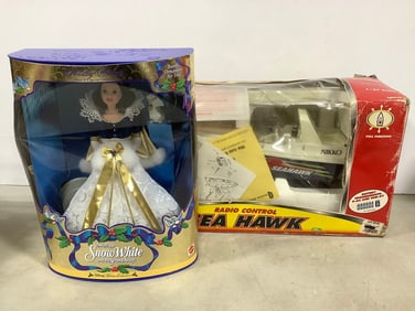 Radio Control Sea Hawk Boat Toy (Battery Operated) and Walt Disney Snow White Doll