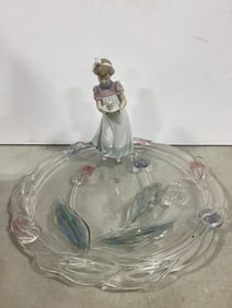 Lladro ceramic statue(8in.tall) and decorative plate