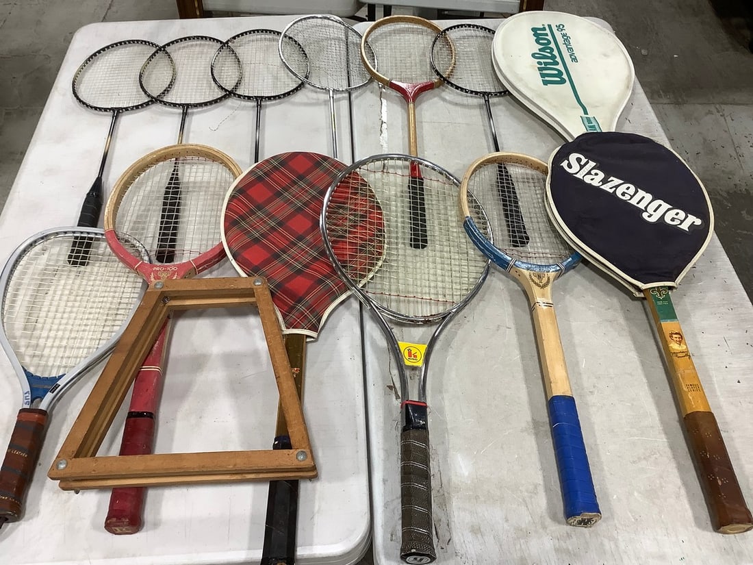 Various sports rackets: Various sports rackets